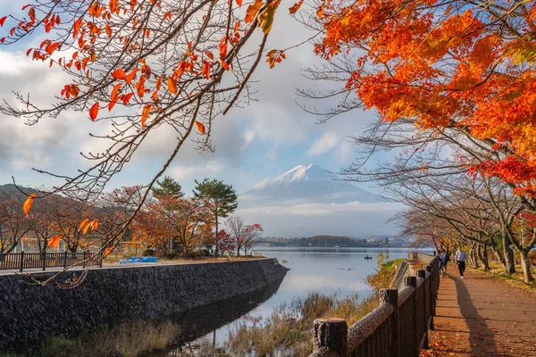 Yamanashi Japão Novembro 2018 Turistas Que Visitam Lago Kawaguchiko Para — Fotografia de Stock