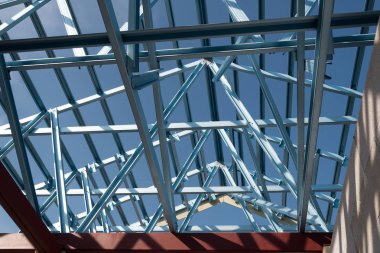 Bina inşaat için çelik çatı çerçeve yapısı.