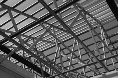 Çelik çatı çerçevesi yapısı.
