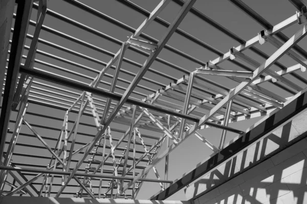 Structure of steel roof frame.