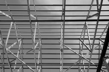 Çelik çatı çerçevesi yapısı.