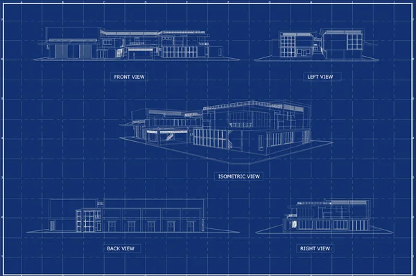Mimari 3d ve 2d ambar planı üzerinde çizim.