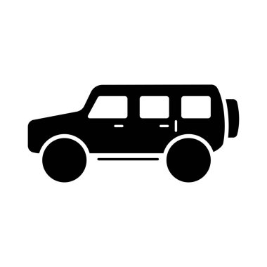 Düz tarzda araba simgesi. Vektör sembolü. Vektör çizimi