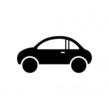 Düz tarzda araba simgesi. Vektör sembolü. Vektör çizimi