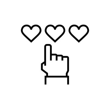 İnce çizgi stilinde vektör müşteri referansları simgesi.