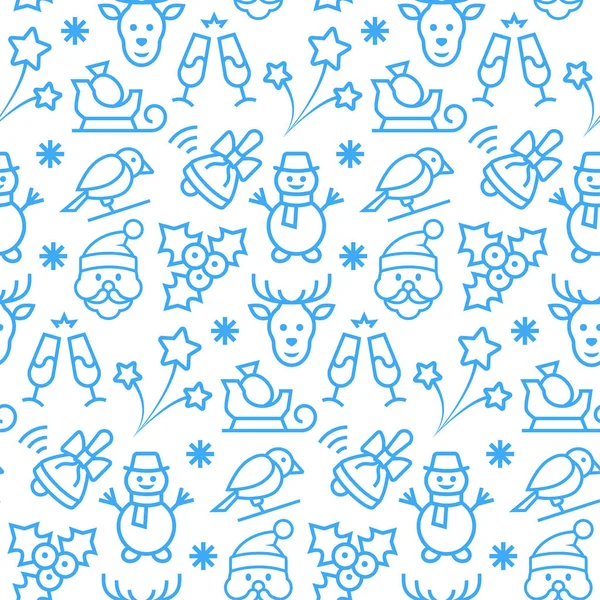 Modèle sans couture avec des icônes d'articles de Noël. Illustration vectorielle. — Image vectorielle