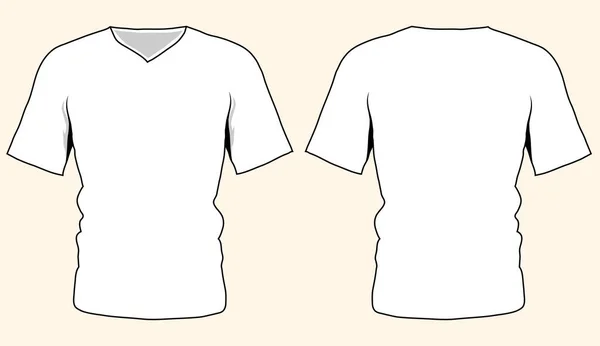 空のTシャツのフロントとバックビューのテンプレート ベクターイラスト — ストックベクタ