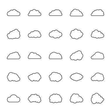 Satır biçiminde bulutların vektör simgesi.
