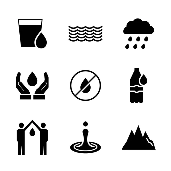 Icono Agua Estilo Plano Símbolo Vector — Vector de stock