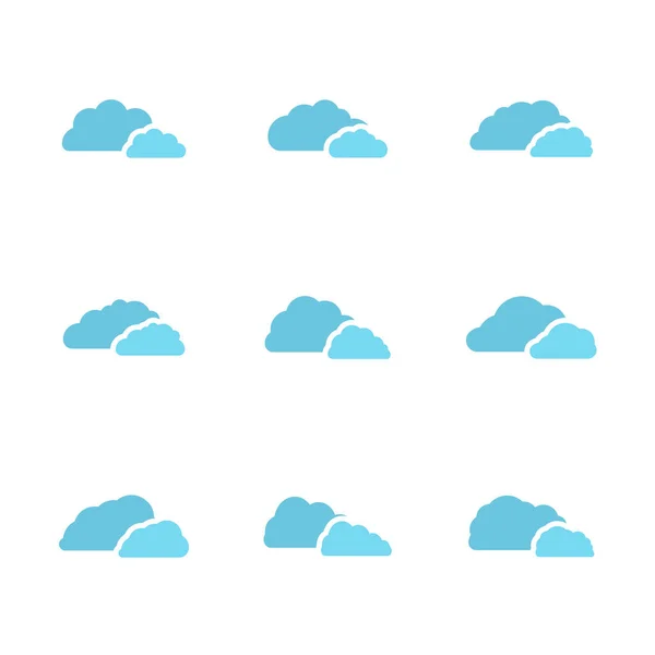 Vector Pictogram Set Van Wolken — Stockvector