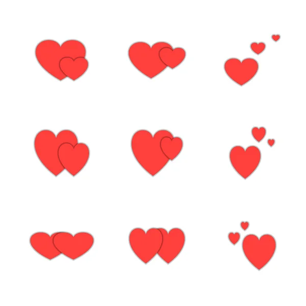 Zestaw Ikon Wektorowych Walentynek Znak Miłości — Wektor stockowy