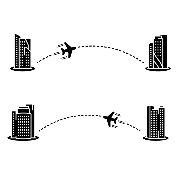 Ilustração Vetorial Avião Com Pista Estilo Plano —  Vetores de Stock