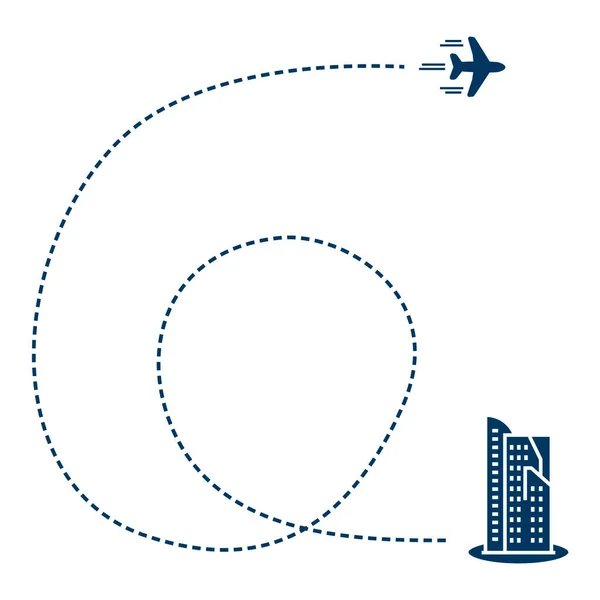 Ilustração Vetorial Avião Com Pista Estilo Plano —  Vetores de Stock