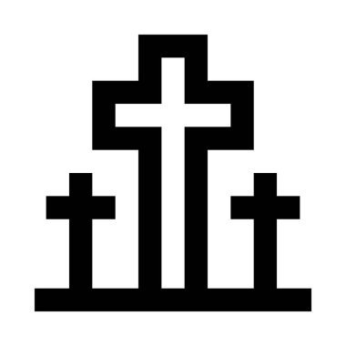  Mezarlık web simgesi, vektör çizim