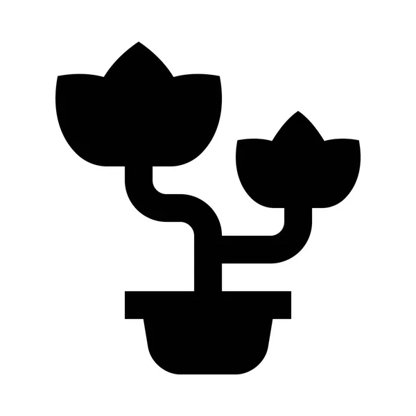 Bloemen Lijn Pictogram Voor Web Mobiele Infographics Vectorillustratie — Stockvector