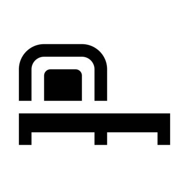 Beyaz arka plan üzerinde izole yatak odası simgesi