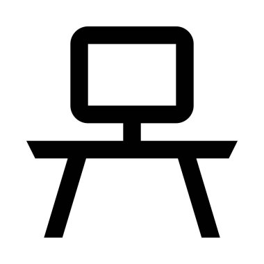 Beyaz arka planda yalıtılmış tablo ve monitör simgesi 