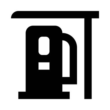 Beyaz arka plan üzerinde izole benzin istasyonu simgesi