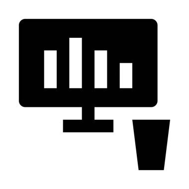 Beyaz arka plan üzerinde izole monitör simgesini