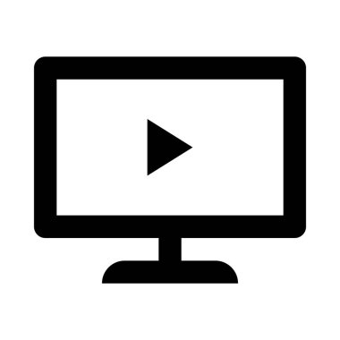 Beyaz arka plan üzerinde izole monitör simgesini