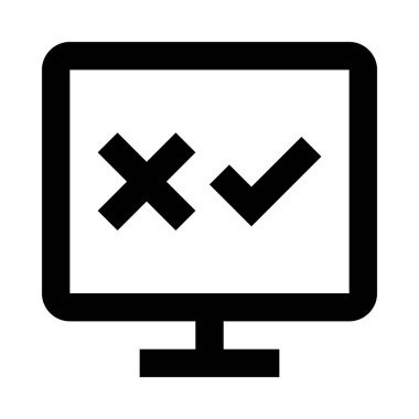 Beyaz arka plan üzerinde izole monitör simgesini