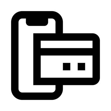 Akıllı telefon ve kredi kartı simgesi beyaz arka planda yalıtılmış