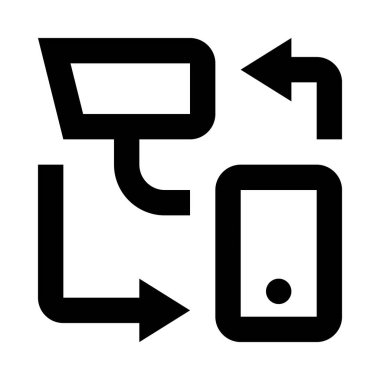 Beyaz arka planda yalıtılmış akıllı telefon ve gözetim kamera simgesi