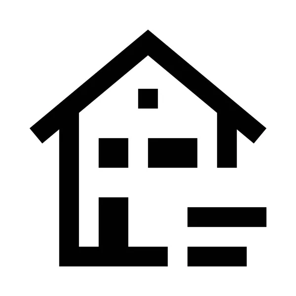 Haus Mit Spezifikationssymbol Isoliert Auf Weißem Hintergrund — Stockvektor