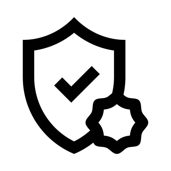 Escudo Con Icono Verificación Aislado Sobre Fondo Blanco — Vector de stock