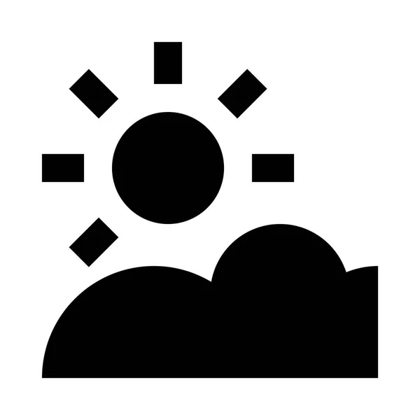 Beyaz Arka Planda Güneş Bulutlar Simgesi Izole — Stok Vektör