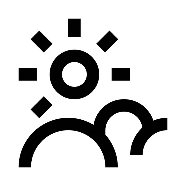 Sonne Und Wolken Symbol Isoliert Auf Weißem Hintergrund — Stockvektor