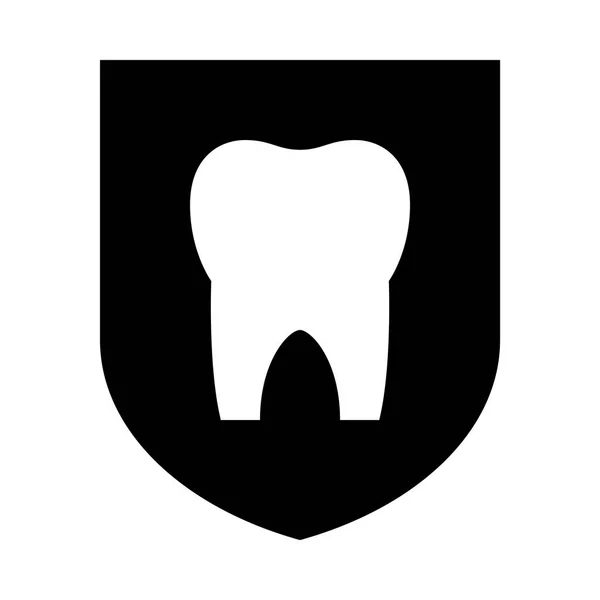 Ikona Zubu Izolované Bílém Pozadí — Stockový vektor