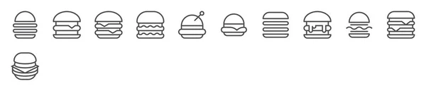 Reihe Von Burgersymbolen — Stockvektor
