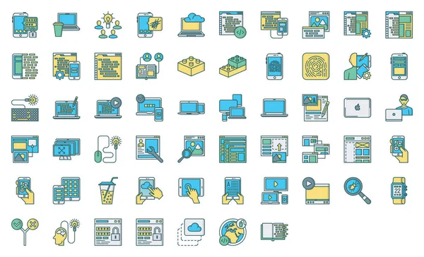 Set Mobile Icons — Stock Vector