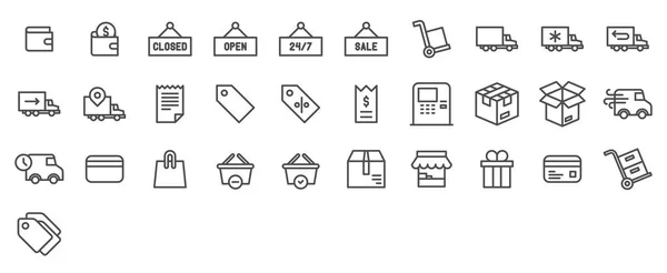 Set Delivery Icons — Stock Vector