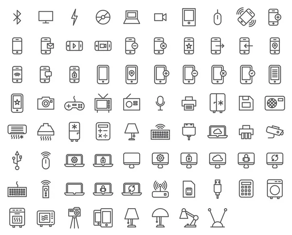 Conjunto Iconos Electrónicos — Vector de stock