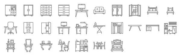 Reihe Von Möbel Ikonen — Stockvektor