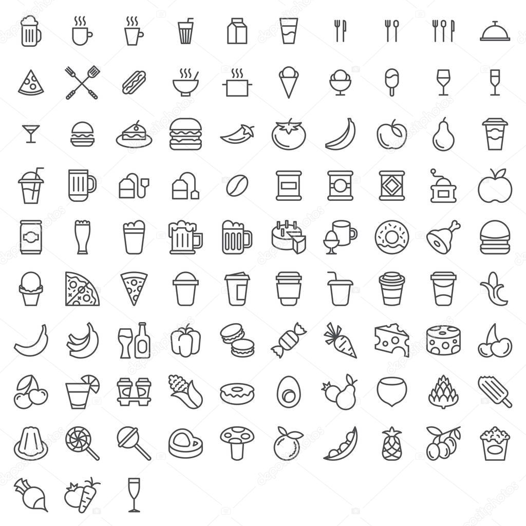 Set of Food and drinks icons