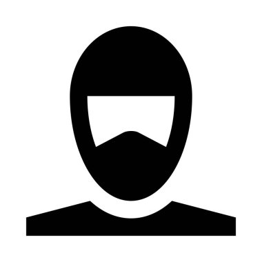 Koruyucu yüz maskeli adam simgesi, basit vektör illüstrasyonu  