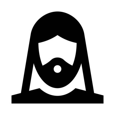 Tıbbi koruyucu maskeli kadın simgesi, basit vektör illüstrasyonu  