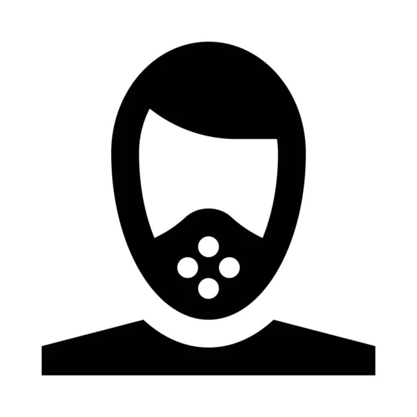 Man Icoon Beschermend Gezichtsmasker Eenvoudige Vector Illustratie — Stockvector