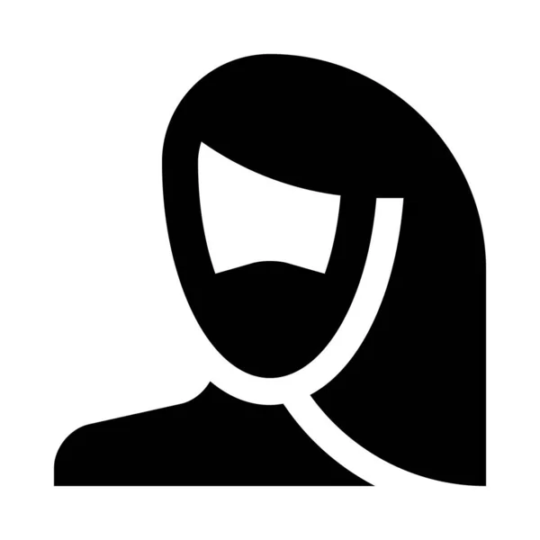 Vrouwelijk Pictogram Medisch Beschermend Masker Eenvoudige Vectorillustratie — Stockvector