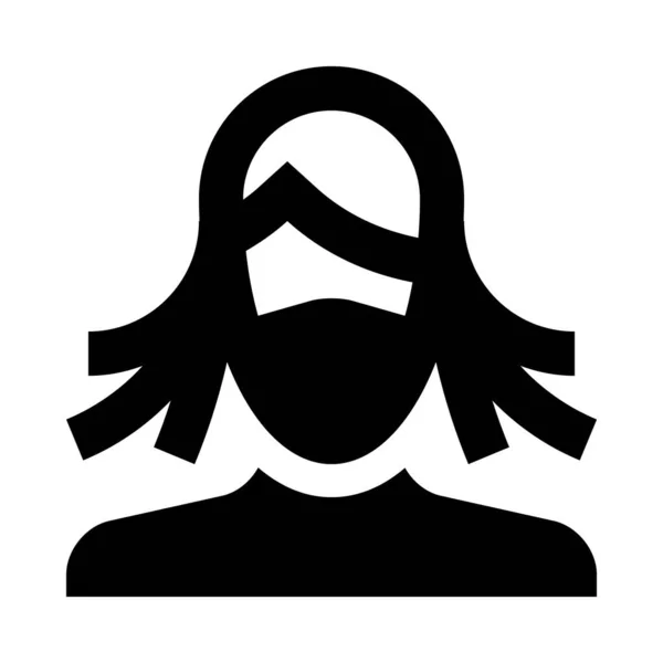 Vrouwelijk Pictogram Medisch Beschermend Masker Eenvoudige Vectorillustratie — Stockvector