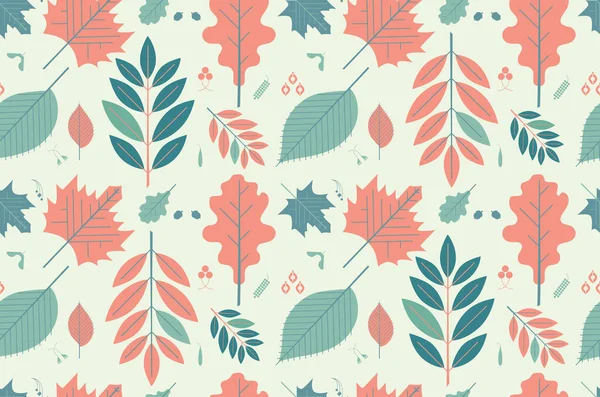 Leaf Seamless Pattern Nature Light Version — Stock Vector