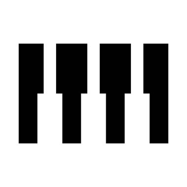 piyano tuşları simgesi, vektör illüstrasyonu    