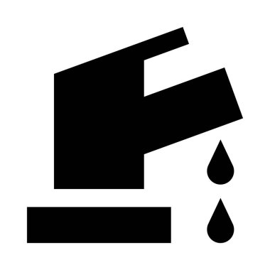 banyo simgesinde su musluğu, vektör illüstrasyonu    