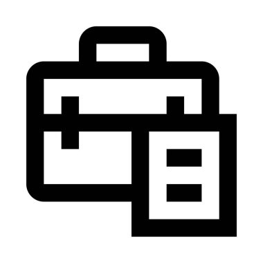 Belge simgesi, vektör illüstrasyonlu bavul