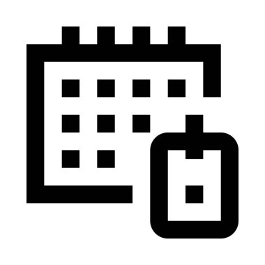 çalışan geçiş kartı ve takvim simgesi, vektör illüstrasyonu     