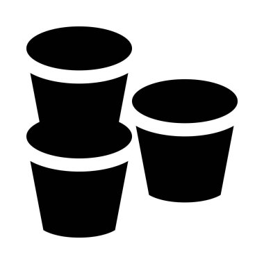 çiçek saksısı simgesi, vektör illüstrasyonu 