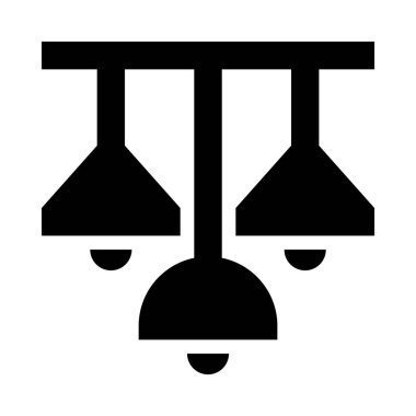 Tavan lambalarının minimalist tek renkli simgesi, vektör illüstrasyonu